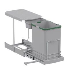 Starax S-2391-G Teleskopik Raylı Plastik Gövde Çöp Kovası 16+1 Lt.