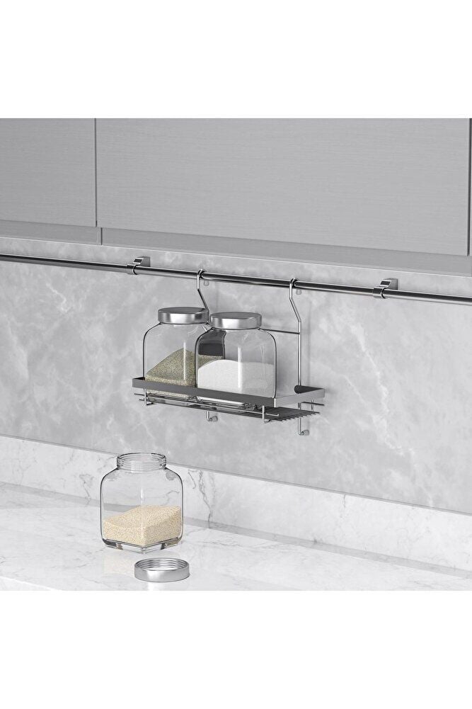 2 Yıl Paslanmaz Garantili Klasik Tek Büyük Raflı Baharatlık Krom S-4004