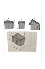 7015 Antrasit Metali Çöp Kovası 15lt