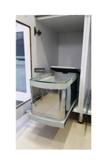 Çöp Kovası Paslanmaz Çelik Raylı  S 2574 Kısa Boylu