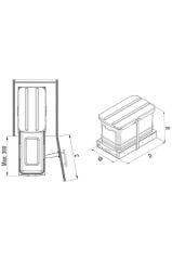 S-2573 Teleskopik Raylı Tezgah Altı Dolap Içi Sürgülü Çöp Kovası 16 Lt 2 Yıl Garantili