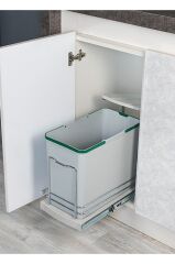 Starax S-2571 Çöp Kovası Teleskopik Raylı Plastik Gövde Çöp Kovası 24lt.