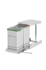 S-2392 Gri Teleskopik Raylı Plastik Gövde Çöp Kovası 12+12 Lt (24 lt)