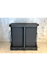 S-2392 Antrasit 12 12 Litre Çöp Kovası Dolap Içi Teleskopik Raylı