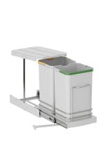 S-2392.g Teleskopik Raylı Plastik Gövde Çöp Kovası 12+12 Lt