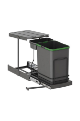 S-2391 Teleskopik Raylı Antrasit Plastik Gövde Çöp Kovası