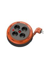 Makaralı Seyyar Uzatma Kablosu 5 Metre- Ev Tipi - Işıklı