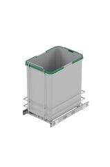 Gri Bağımsız Teleskopik Raylı Zemin Bağlantılı Çöp Kovası 35 Litre (s-2580-g) Ücretsiz Kargo