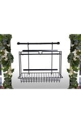 Siyah Askılı Tabaklık Bardaklık S-4018-a