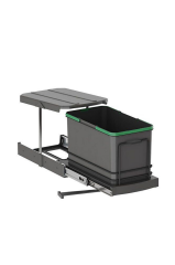 Teleskopik Raylı Plastik Gövde Çöp Kovası Antrasit 16 Lt S-2573-a