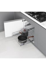 Çekmece Sepeti Bağımsız Teleskopik Frenli 40cm Krom