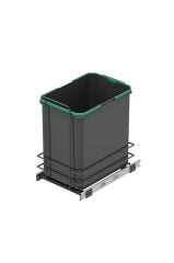 Antrasit Bağımsız Teleskopik Raylı Zemin Bağlantılı Çöp Kovası 35 Litre (s-2580-a) Ücretsiz Kargo