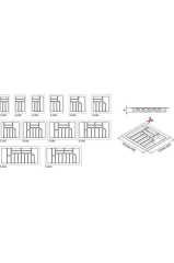 2282 Çekmece Içi Plastik 5 Gözlü Gri Kaşıklık S-2282-g 29*49cm