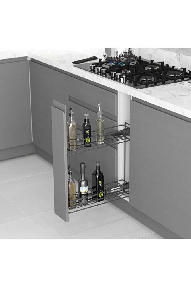 2211 Yandan Teleskopik Raylı Şişelik (tel Hasır Sepet & 15 Cm) Stms.2211.a