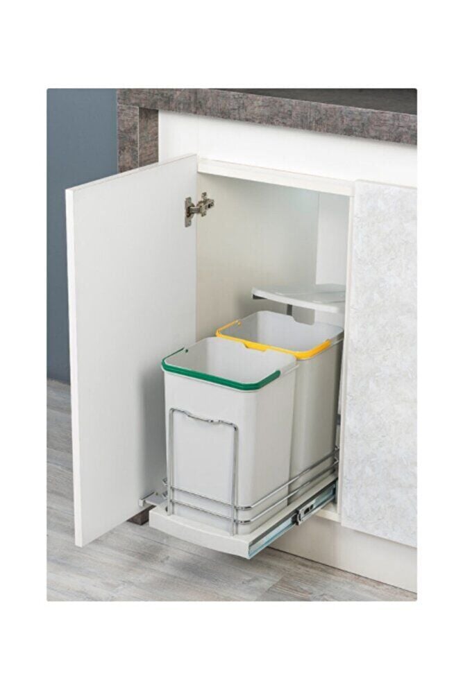 S-2392 Teleskopik Raylı Plastik Gövde Çöp Kovası 12 12 Lt