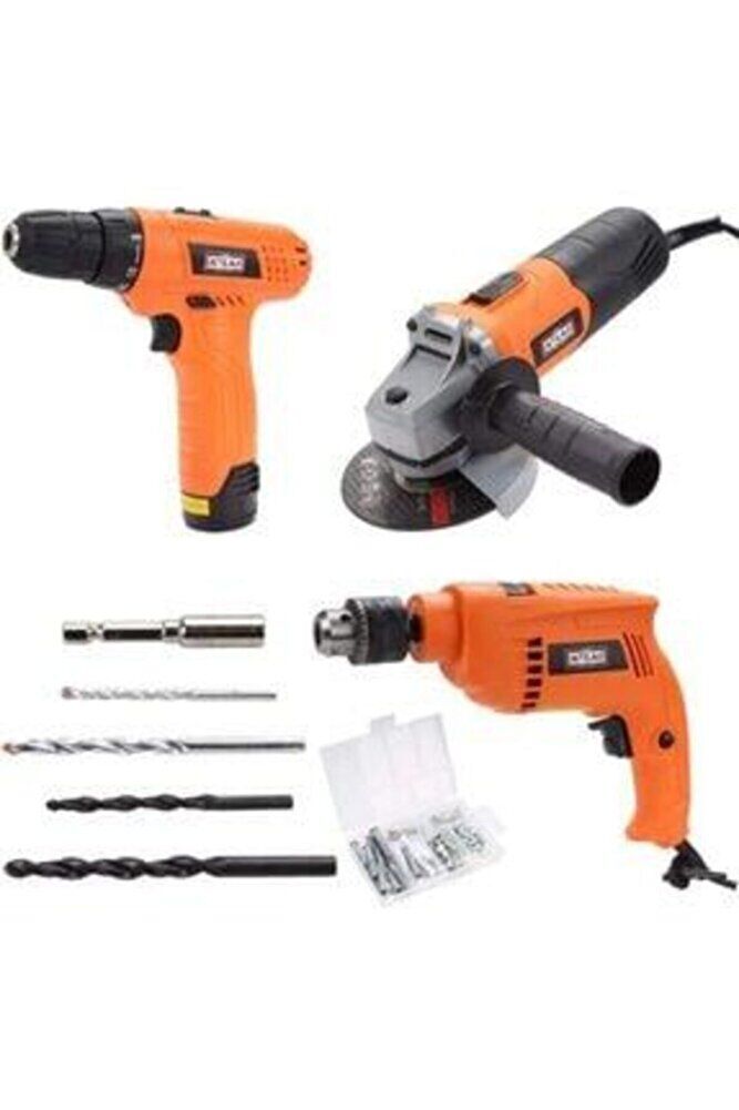 Attlas Set 3l Matkap+Taşlama-12v Akülü Makina