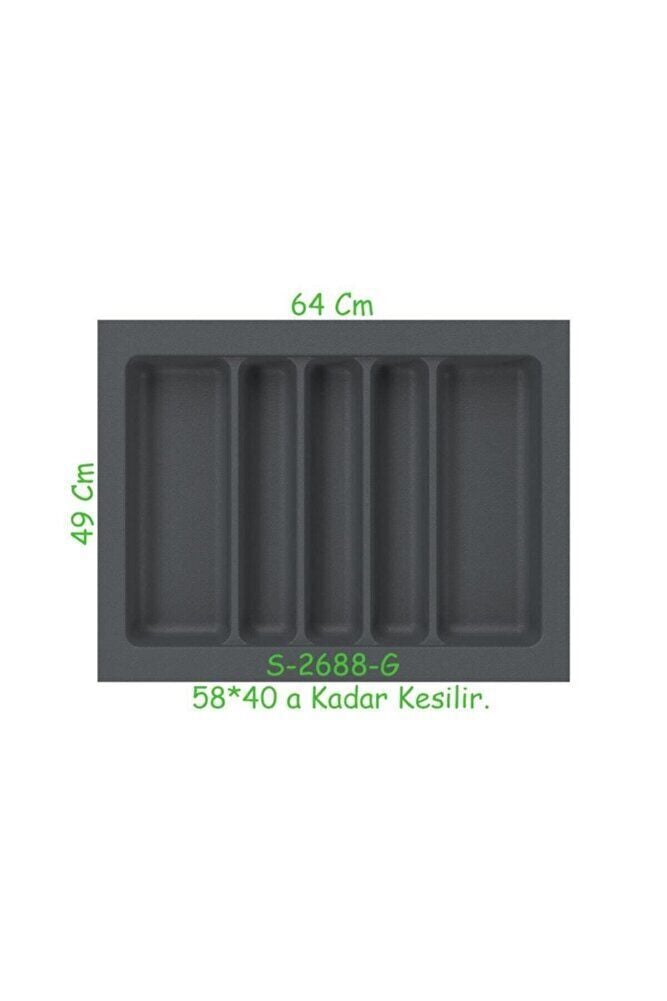 S-2688-g Çekmece Içi Plastik Kepçelik Gri En:64-58 D:49-40 Cm Arası Kesilir 5 Göz