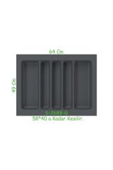 S-2688-g Çekmece Içi Plastik Kepçelik Gri En:64-58 D:49-40 Cm Arası Kesilir 5 Göz