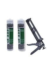 Beyaz Silikon 2'li Set Ve Plastik Silikon Tabancası