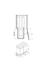 S-2572-g Teleskopik Raylı Çöp Kovası Paslanmaz Gövde 24 Lt