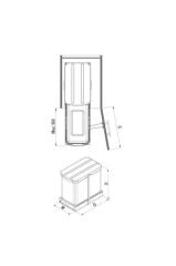 S-2572-g Teleskopik Raylı Çöp Kovası Paslanmaz Gövde 24 Lt