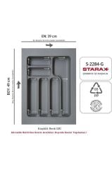39x49 Çekmece Içi Gri Plastik Kaşıklık S-2284-g